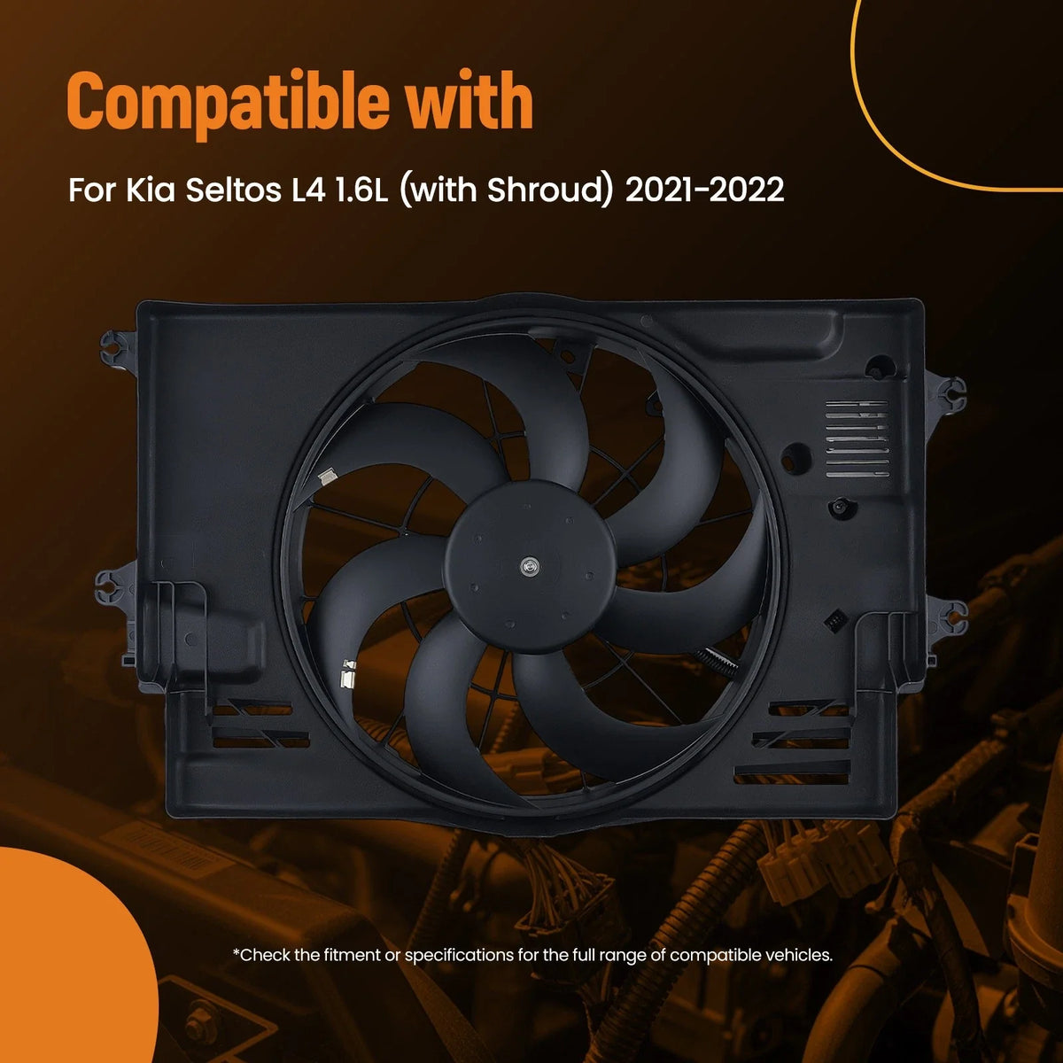 Cooling Fan Assembly for Kia Seltos 1.6L (2021–2022) 25380Q5000 7 Blades
