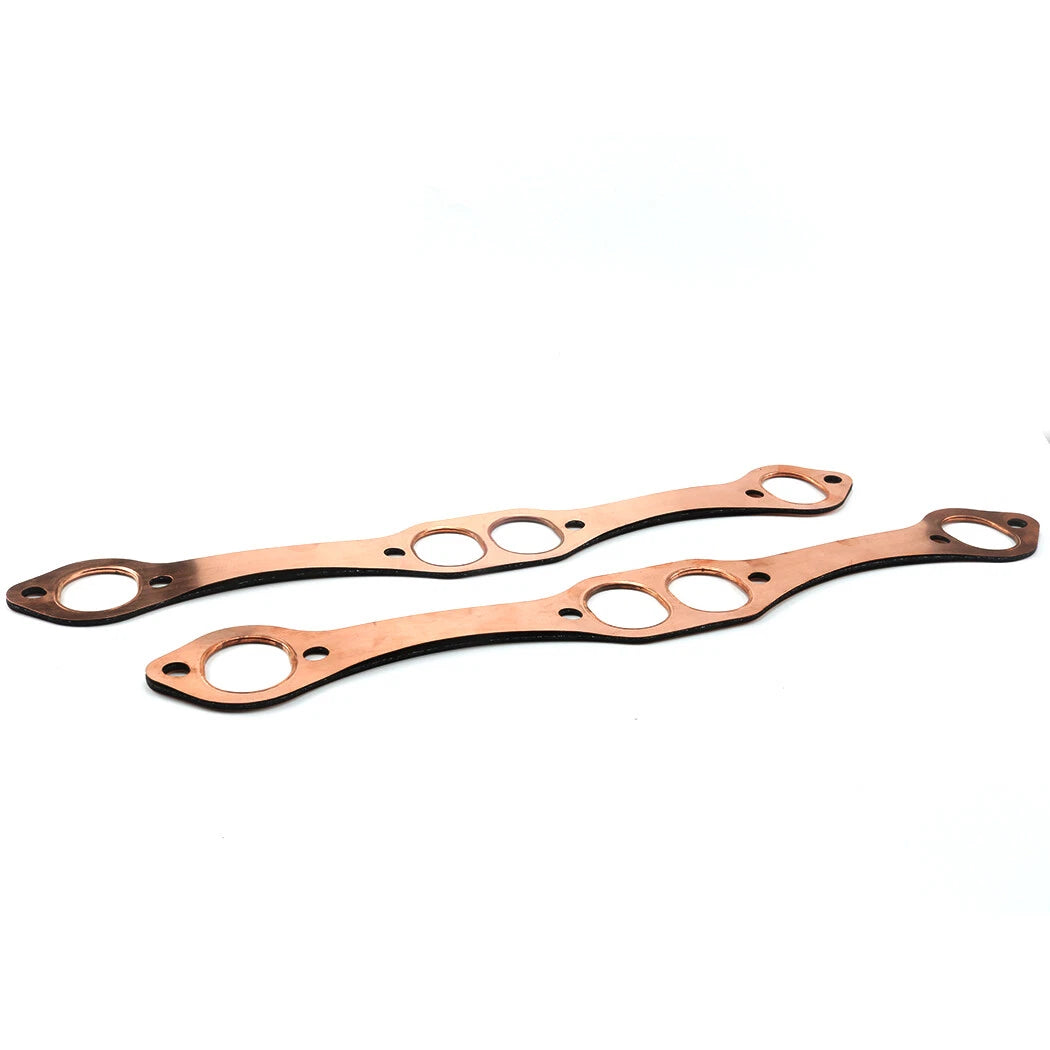 Set of 2 SBC Oval Port Copper Header Exhaust Gaskets for SB Chevy 327 350 383 (PH306)