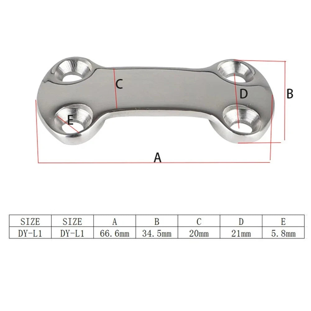 Set of 4 Stainless Steel Pad Eye Plates for Boat and RV Cargo
