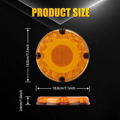 2pc 7" Round Amber 36-LED Tail Light for School Bus Transit Vehicle (N/A)