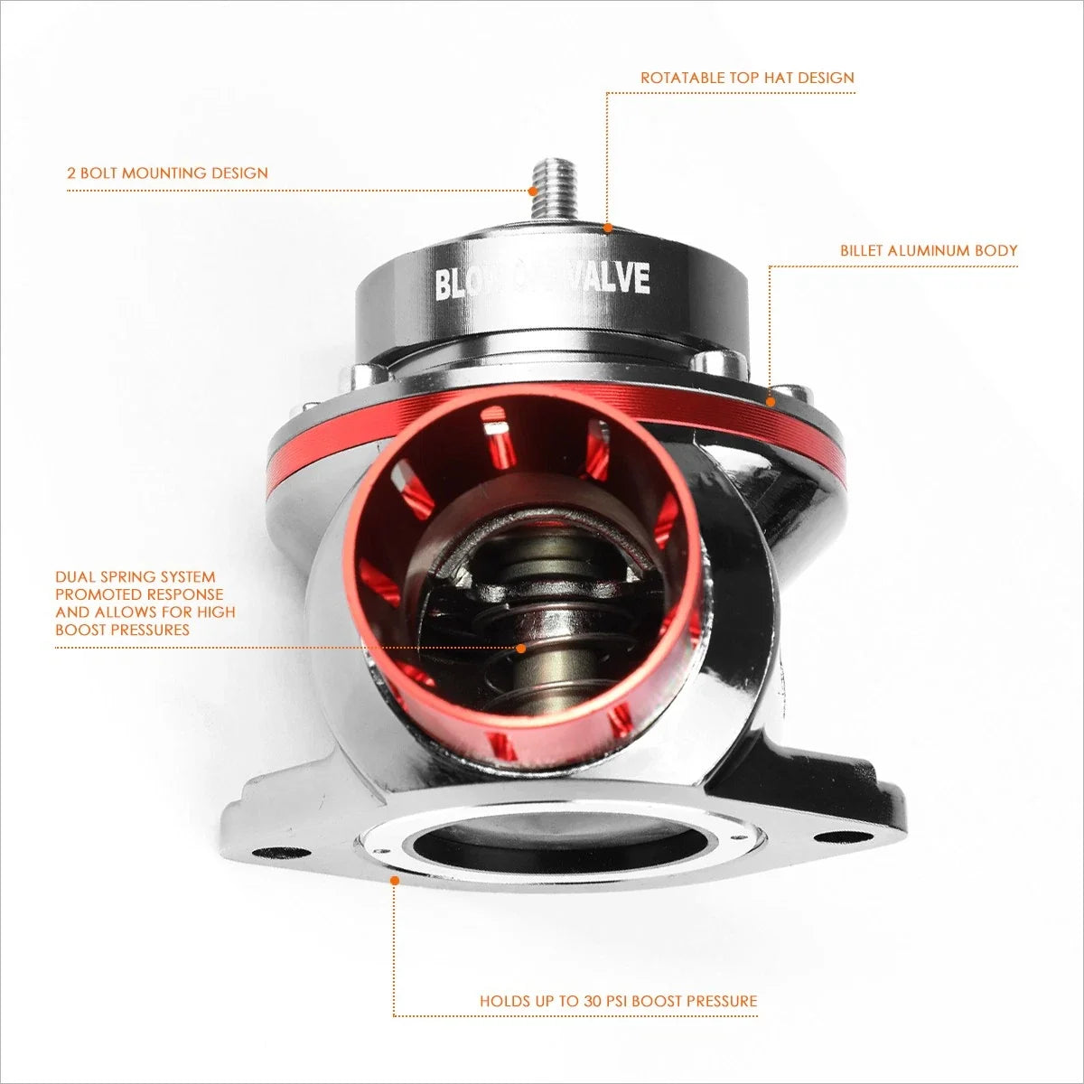 Adjustable 2-Bolt Blow-Off Valve for Universal Type-S RS RZ Turbo