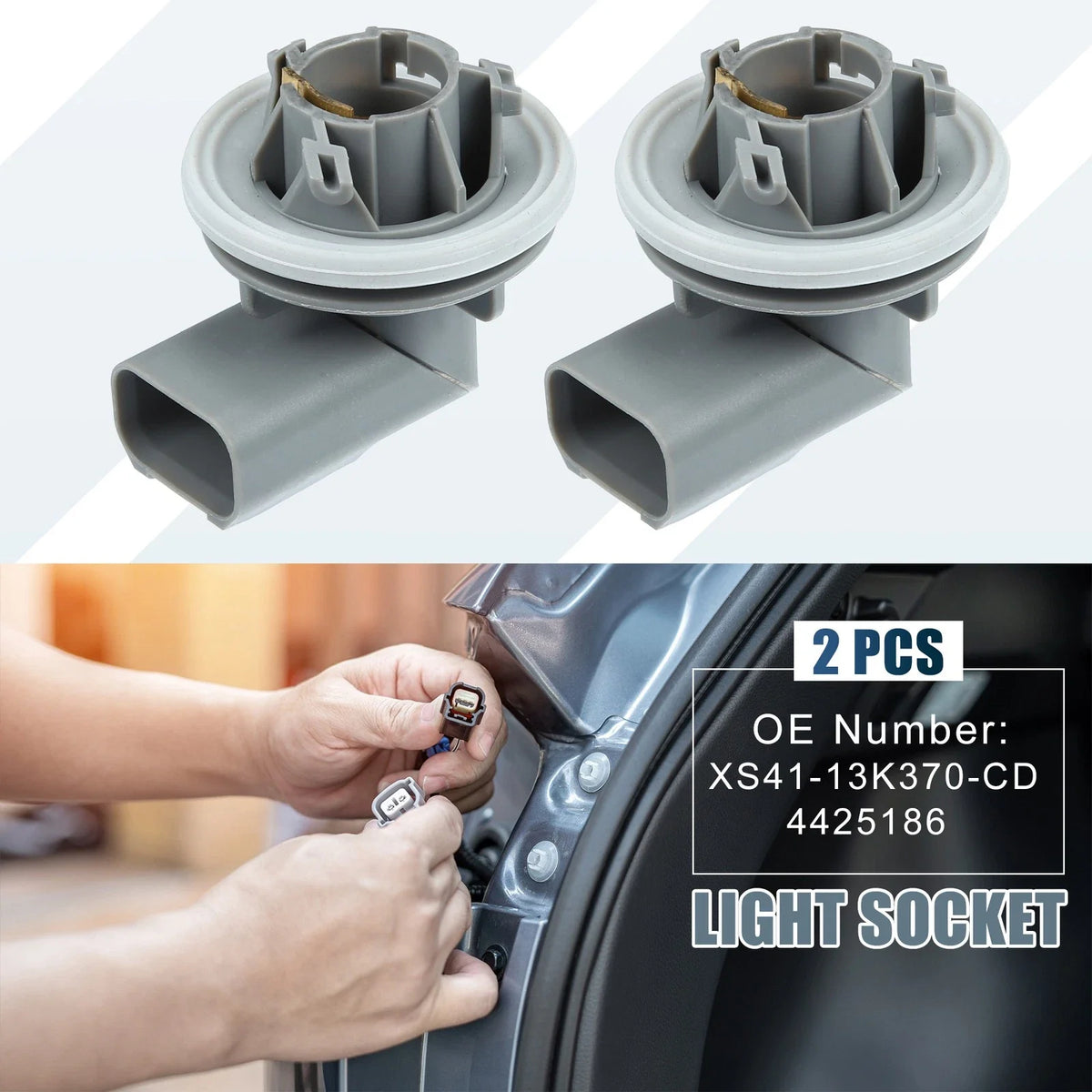 2X Brake Stop Light Bulb Socket XS41-13K370-CD for Ford Focus (2006–2011)