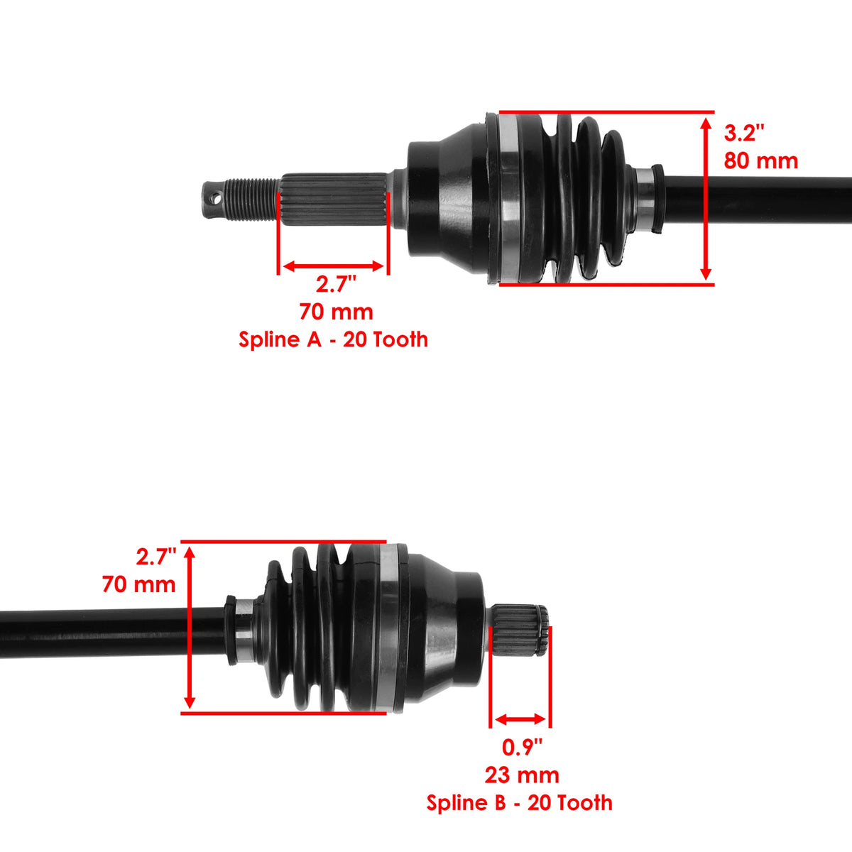 Rear CV Joint Axle for Polaris Hawkeye 300 2X4 4X4 (2006–2011) SK2785AX123GR