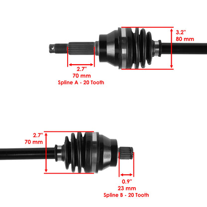 Rear CV Joint Axle for Polaris Hawkeye 300 2X4 4X4 (2006–2011) SK2785AX123GR