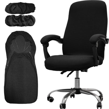 Office Chair Cover for Large Chairs with Armrest Covers - Black