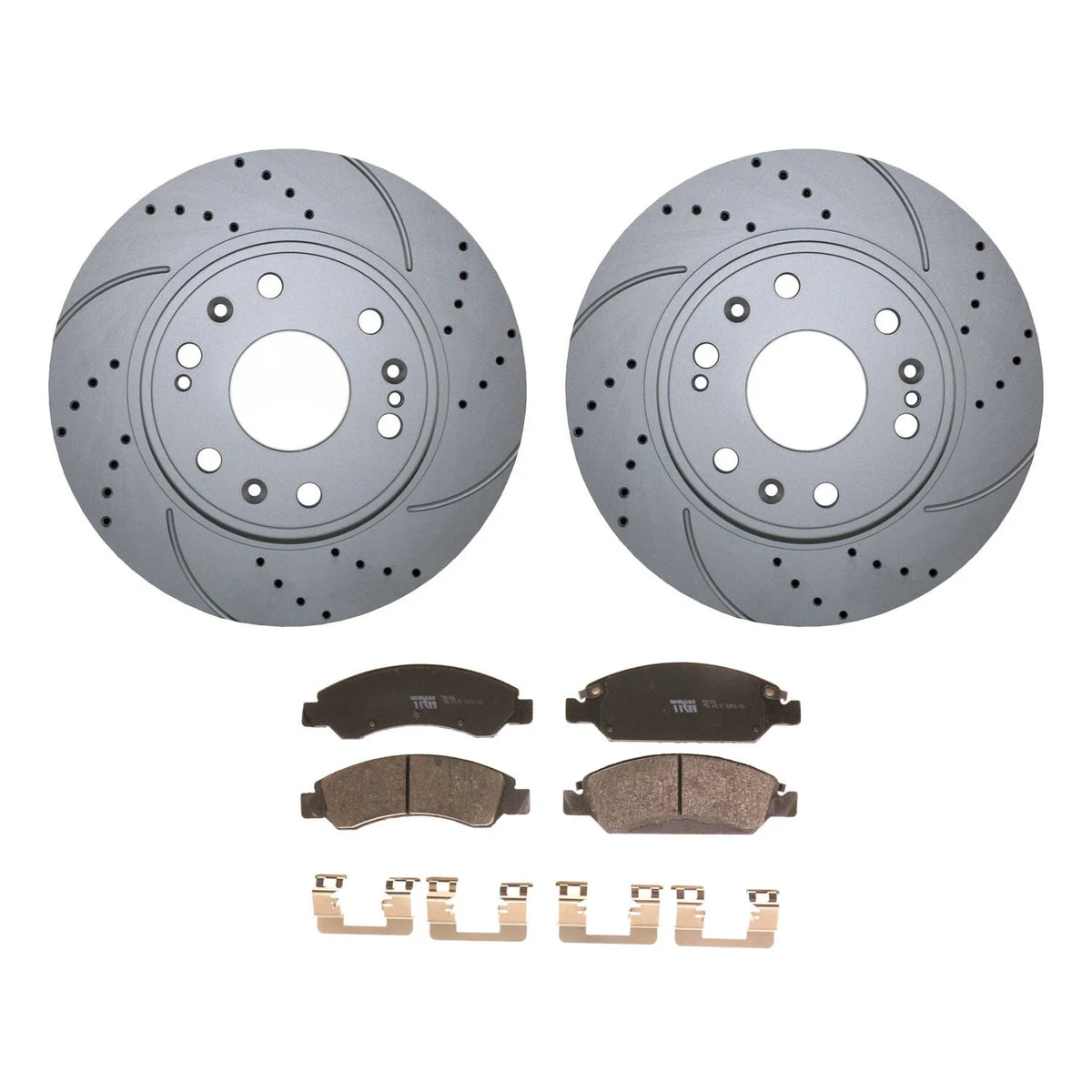 Front Brake Kit 330mm Drilled Disc Rotors & TRW Metallic Pads for Chevy Tahoe GMC Yukon