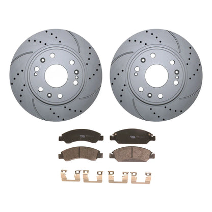 Front Brake Kit 330mm Drilled Disc Rotors & TRW Metallic Pads for Chevy Tahoe GMC Yukon