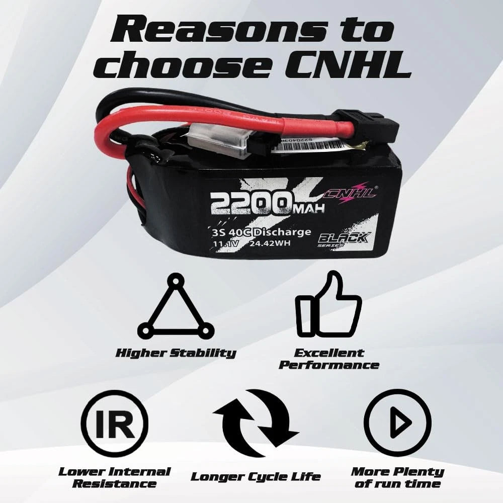 3S 2200mAh 40C Lipo Battery for Shorty RC Cars (11.1V) with XT60 Plug