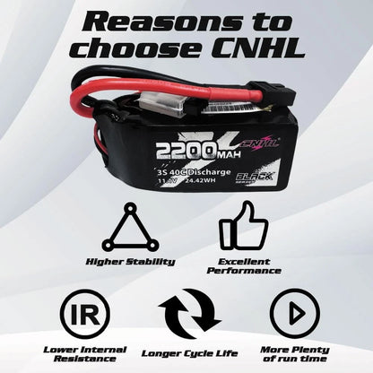 3S 2200mAh 40C Lipo Battery for Shorty RC Cars (11.1V) with XT60 Plug