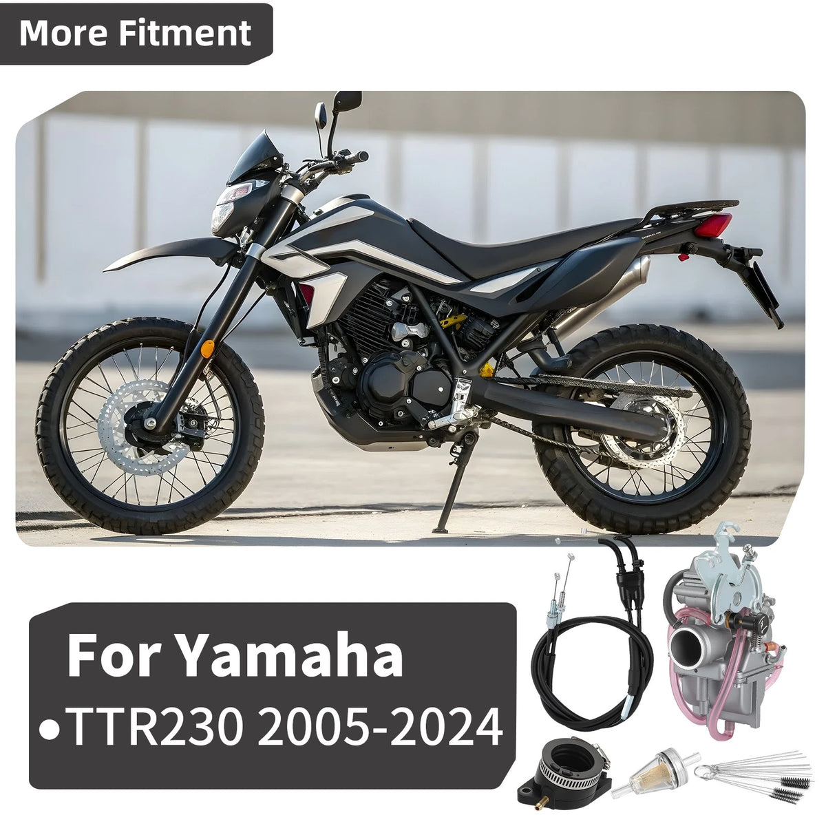 Carburetor for Yamaha TTR230 (2005–2024) 1C6-26302-00-00, 1C6-14301-10-00, 1C6-14301-00-00, 1C6-E3586-00-00