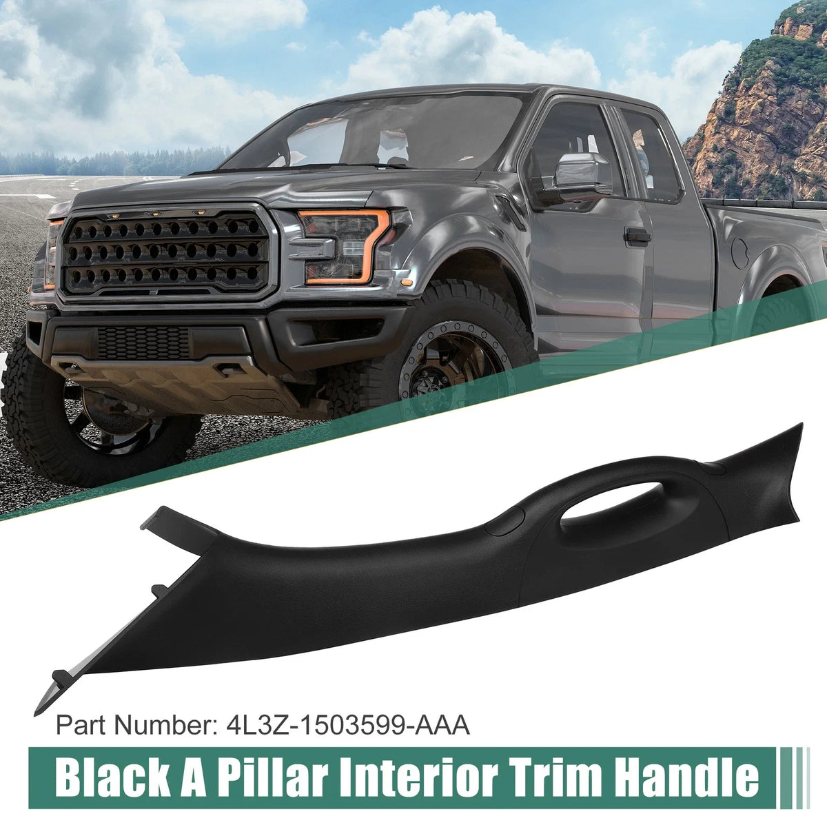 Left Driver Side A Pillar Trim Handle for Ford F150 (2006–2008) Black