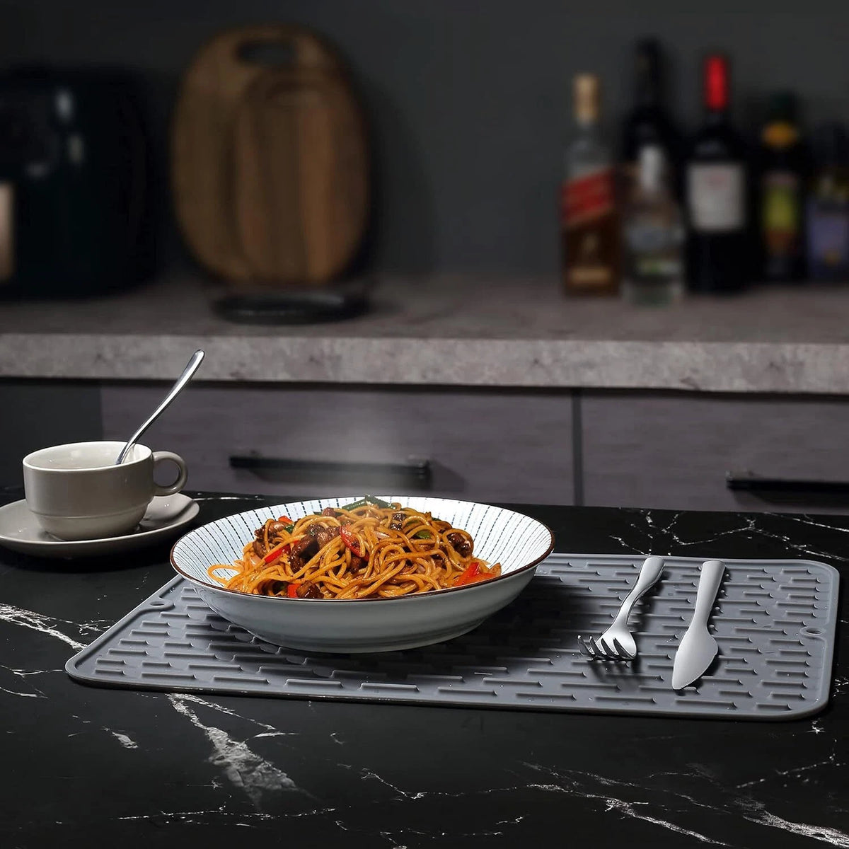 Set of 2 Silicone Dish Drying Mats - Flexible Rubber 15" x 10"