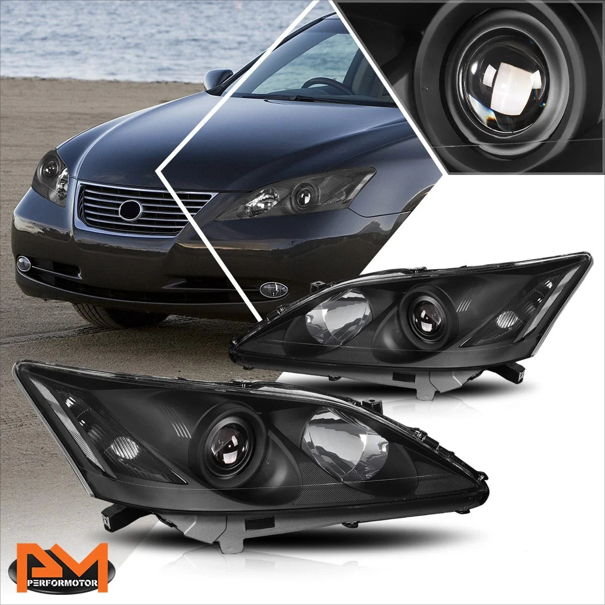 Projector Headlights for Lexus ES350 (2007–2009) OE Style Black Housing
