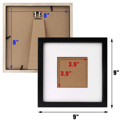 Set of 6 Black 8x8 Picture Frames for Wall Display