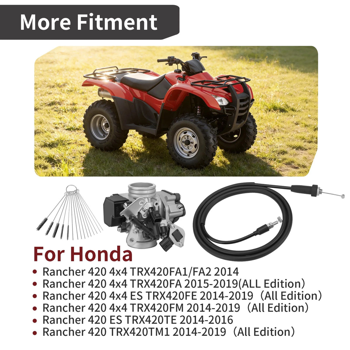 Throttle Body 16400-HR3-A42 for Honda Rancher 420 TRX420FE/FM (2014–2019)