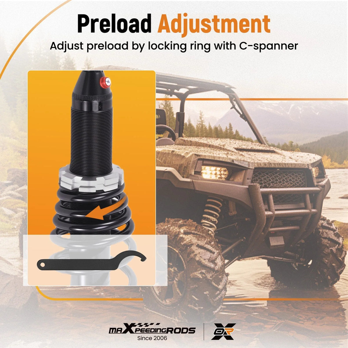 Front Shocks Strut Absorber Kit for Can-Am Outlander 570/MAX 570 (2016–2023)