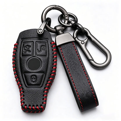 Leather Keychain Fob Case Cover for Mercedes Benz A B C E S G GLA GLC GLE