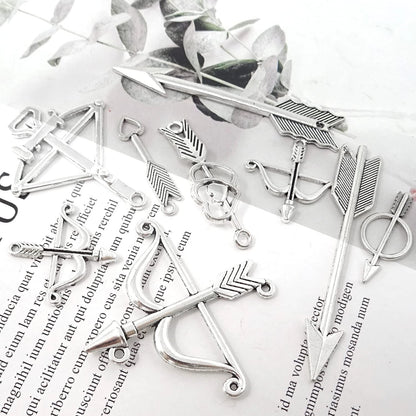40PCS Mixed Bow and Arrow Charms for Crafting (No Specific Part Numbers)