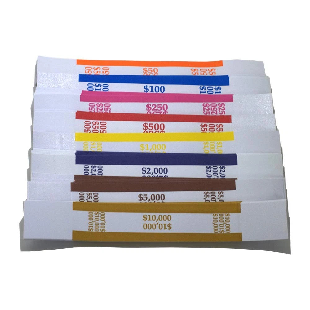 Pack of 400 Self Sealing Currency Straps for Bill