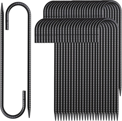 50 Pack of 12 Inch Heavy-Duty Rebar Stakes for Ground Anchoring