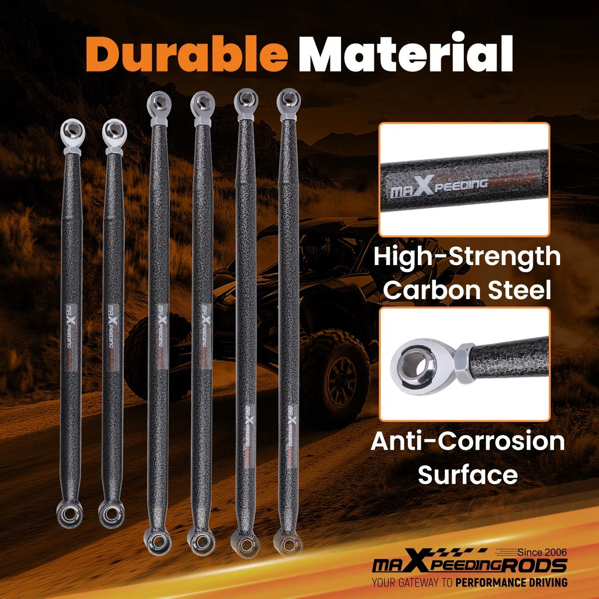 6X Radius Rod Kit Boxed Rear Arms for Can-Am Maverick X3 (2017–2023)