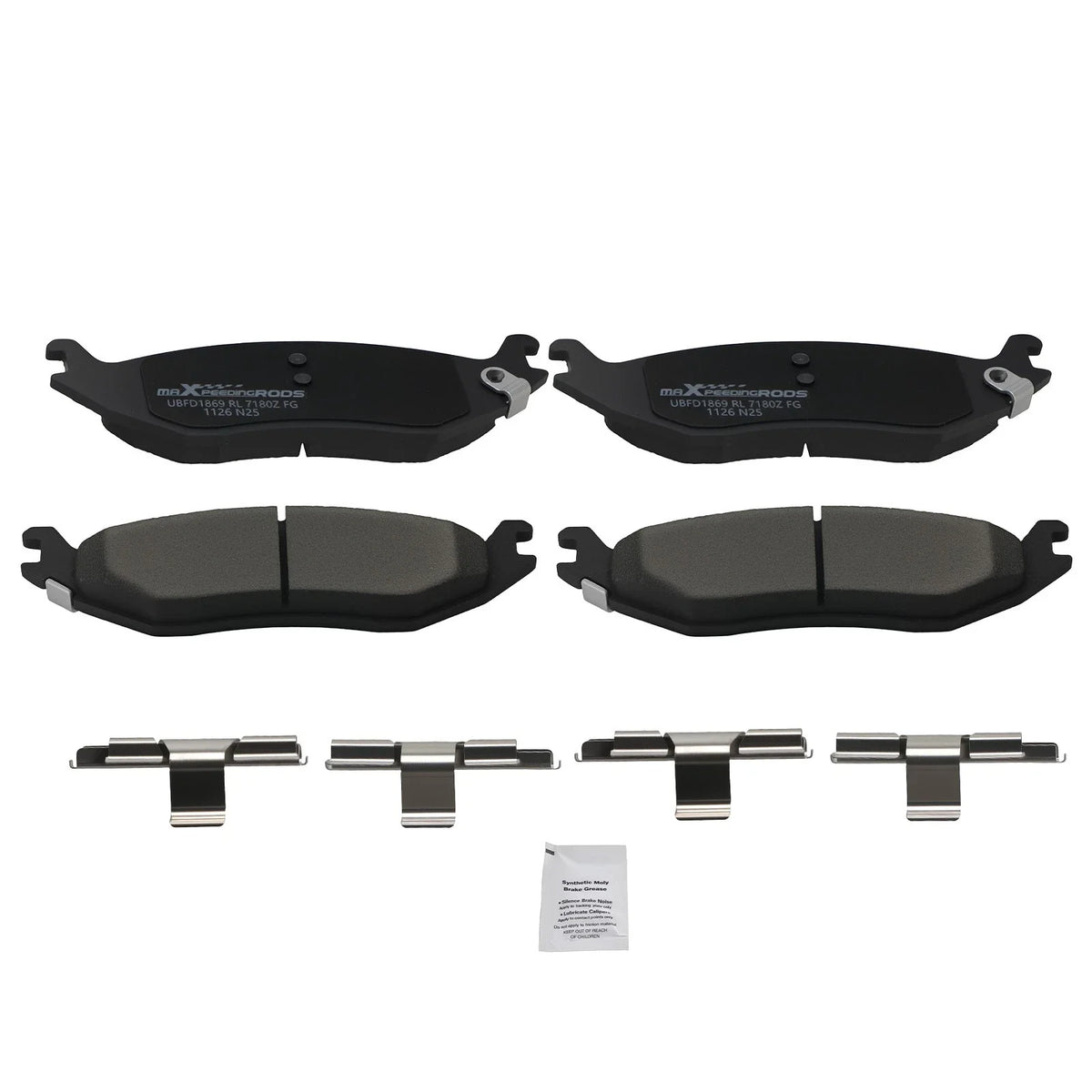 4X Rear Ceramic Brake Pads Kit for Dodge Ram 1500 (2002–2006) D898 P898