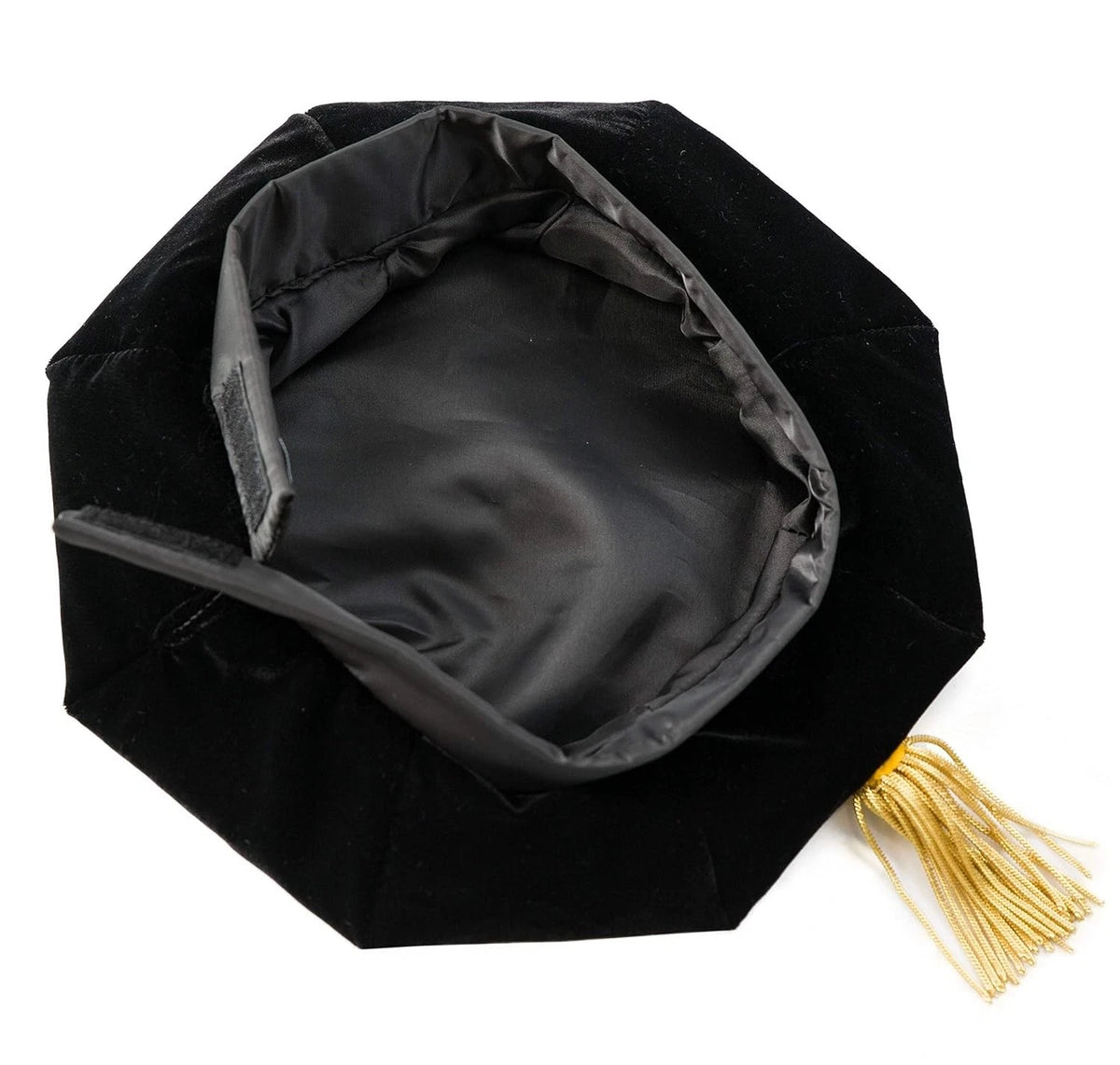 Doctoral Graduation Tam Velvet Gown with Gold Bullion Embellishments