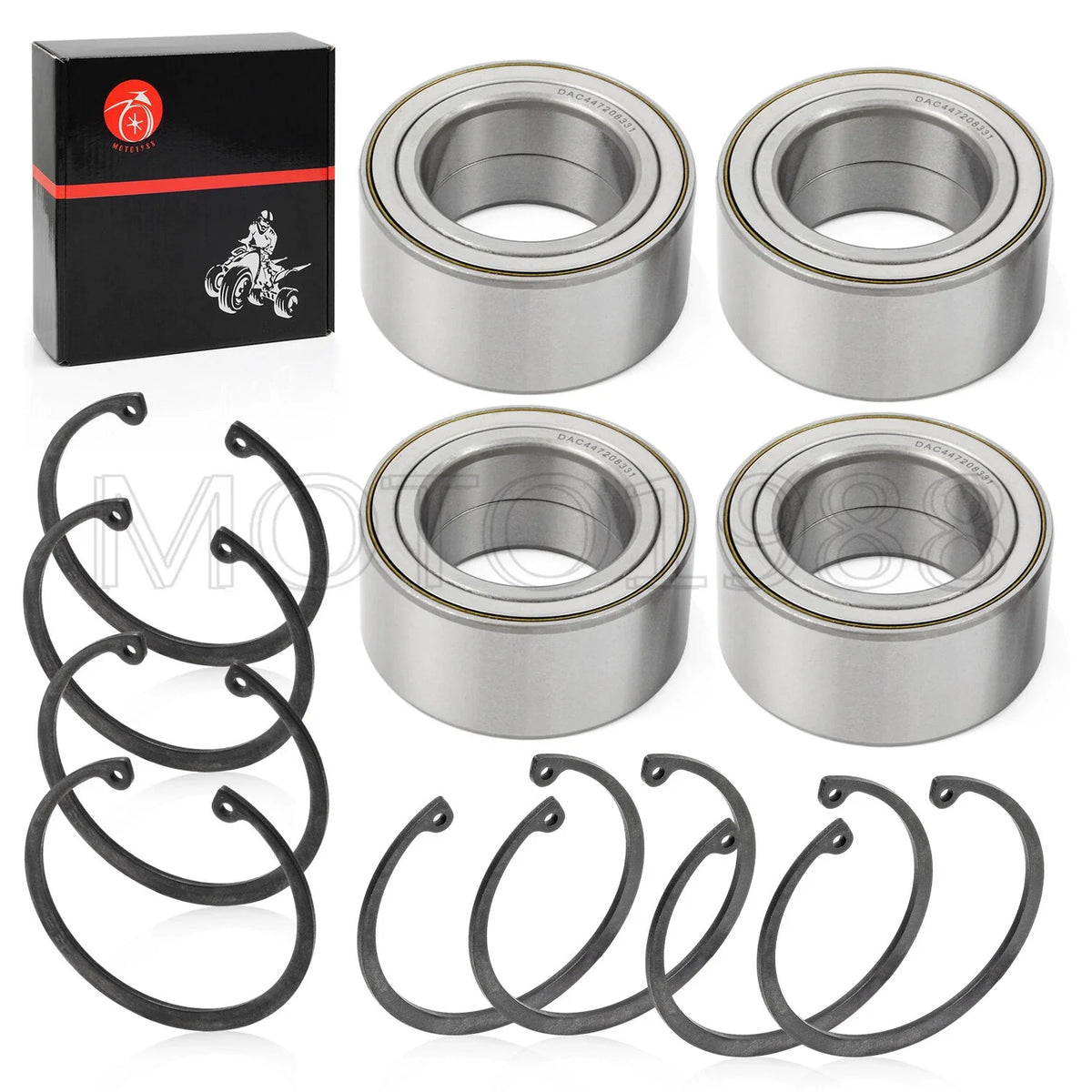 Front & Rear Wheel Bearings & Ring Clip for Polaris RZR 900 1000 (2011–2020)