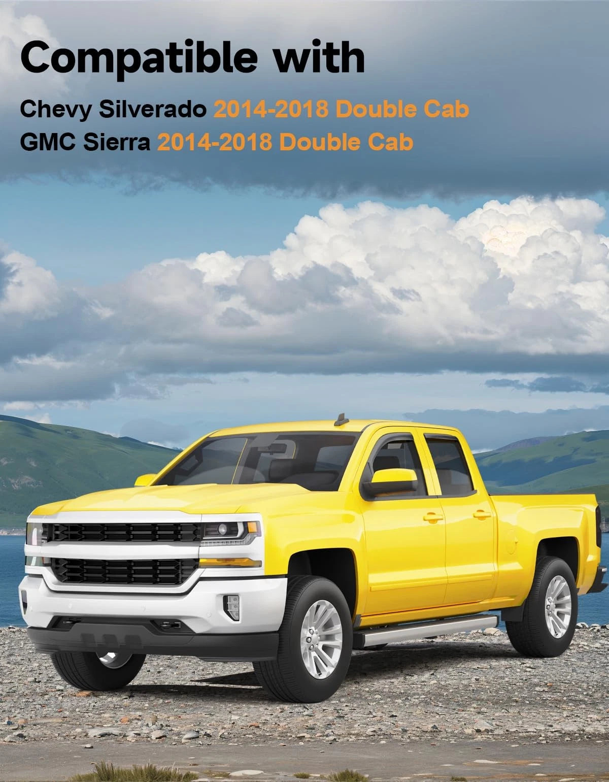Set of 4 Window Rain Guards for Silverado/Sierra (2014–2018)