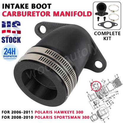 Intake Boot Carburetor Manifold for Polaris Hawkeye/Sportsman 300 (3089806)