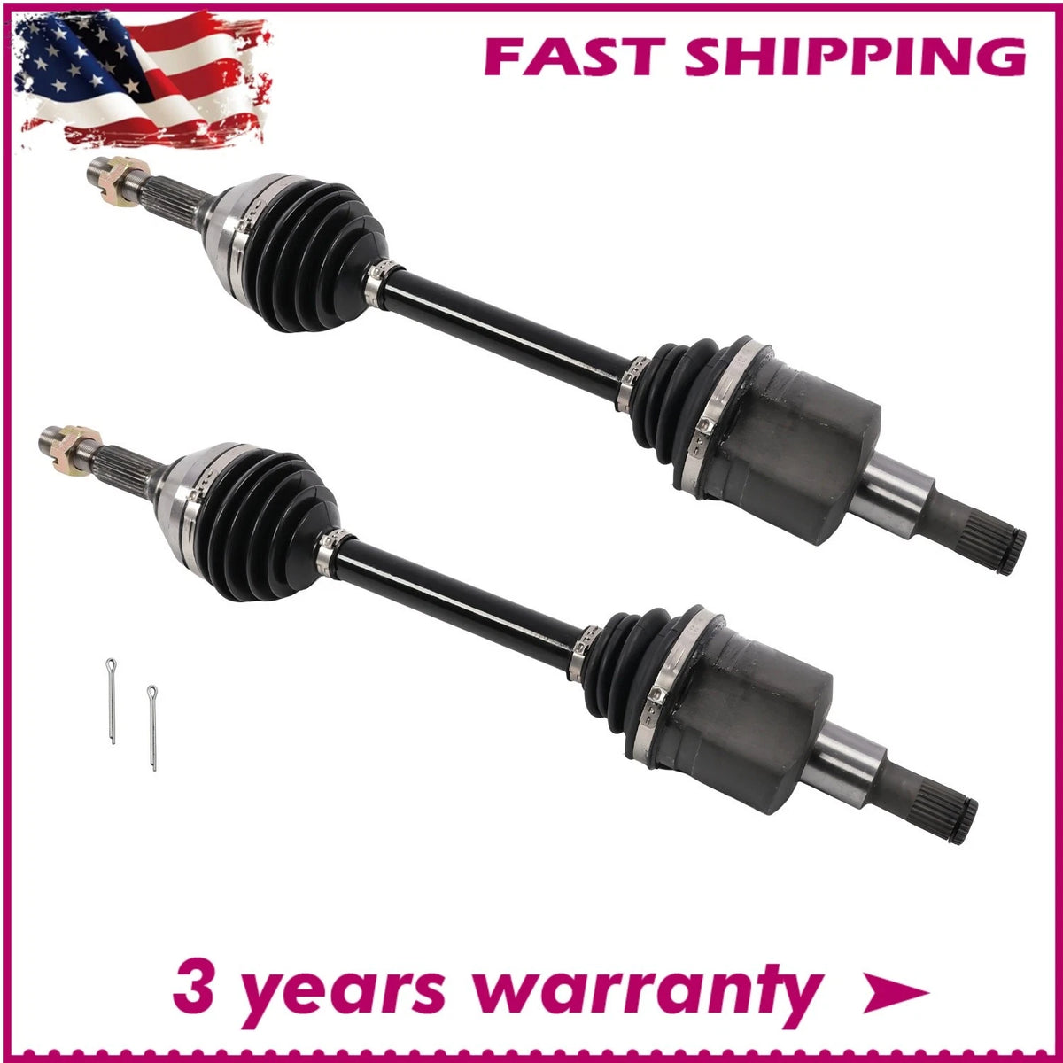 Front Pair CV Axle Joint Shaft Assembly for Chevy Trailblazer (2002–2009) B2CV024-CVTB