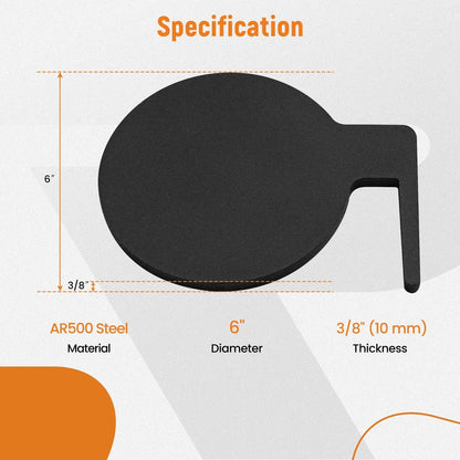 Set of 6 AR500 Steel Targets for Dueling Tree (6" x 3/8")