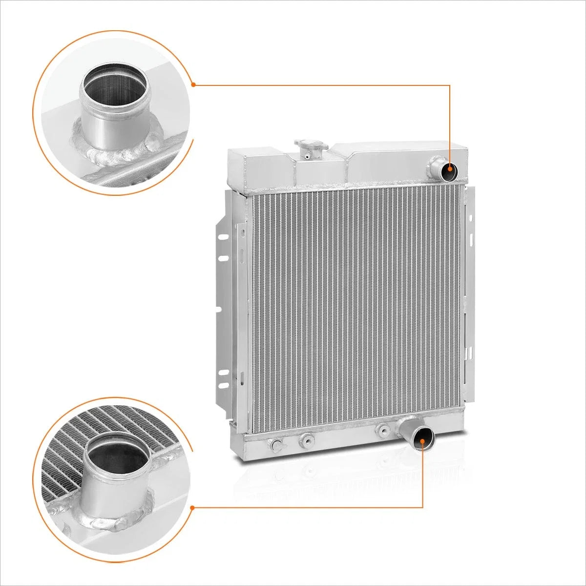 3-Row Aluminum Performance Racing Radiator for Ford Mustang V8 (1965–1966)