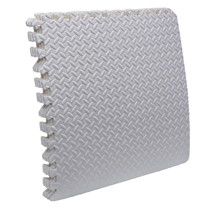 EVA Foam Interlocking Exercise Mat Tiles for Gym Flooring (White)