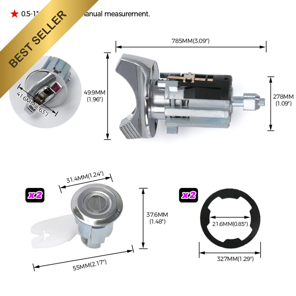 Ignition Switch & Door Lock Cylinder Set for Ford F-Series E-Series Bronco (1992–1995)