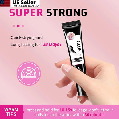 2X 15g Semi Solid Nail Glue for Press On Nails (No UV)