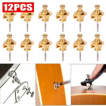 12 Pack Round Head Strap Locks for Guitar Bass Style Parts