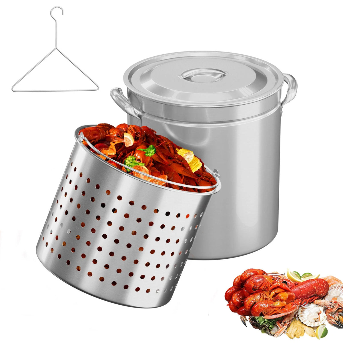 36 Qt. Stainless Steel Turkey Deep Fryer Pot with Lid & Basket