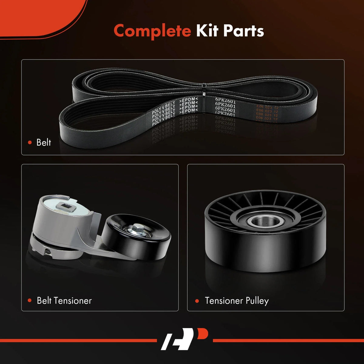 3X Serpentine Belt Drive Component Kit for Ford E-150 E-250 (1992–2014)