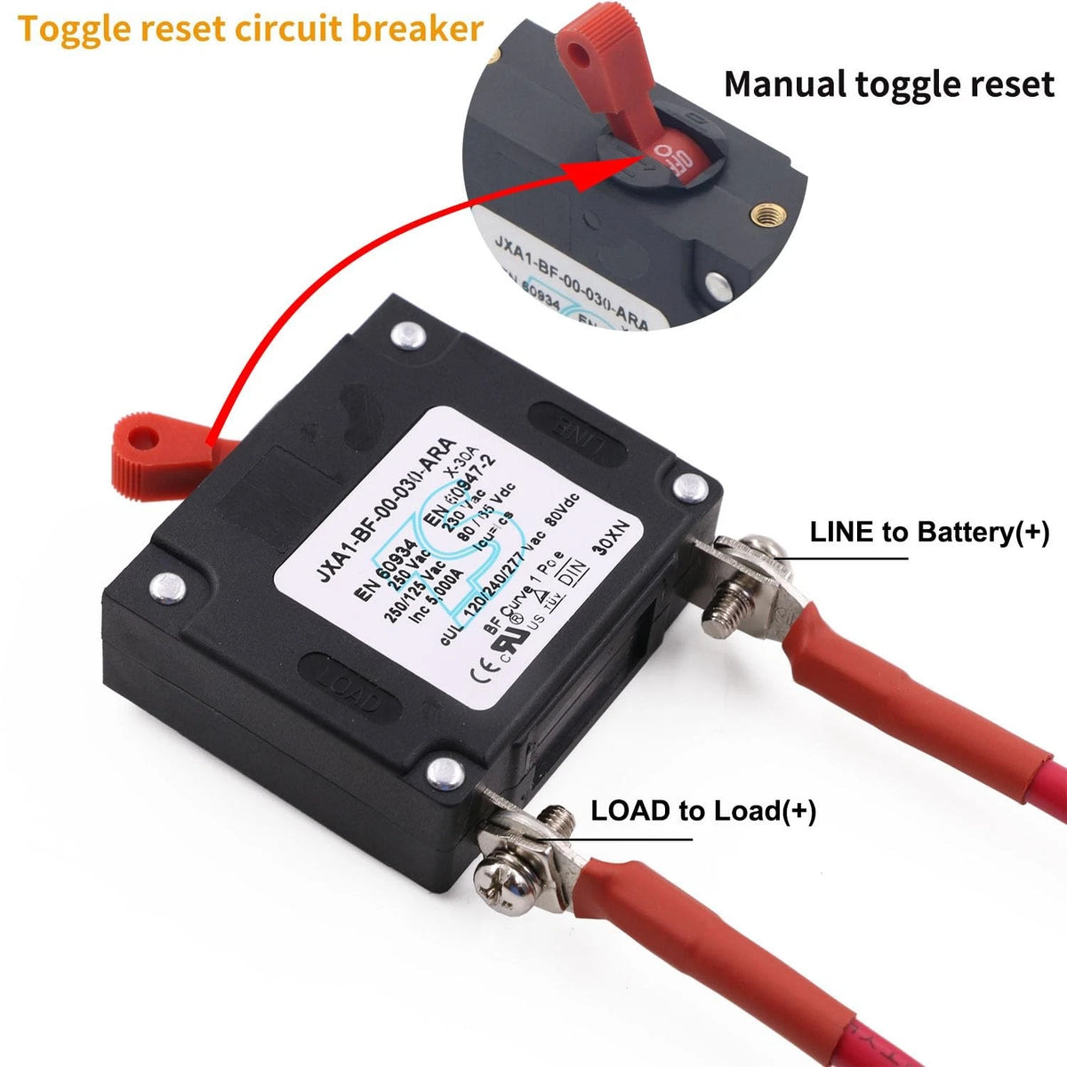 15A Toggle Circuit Breaker for T Tocas (UL Certified)
