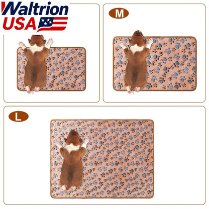 3 Pack Fleece Pet Blanket for Small Dogs and Cats - Paw Print Design