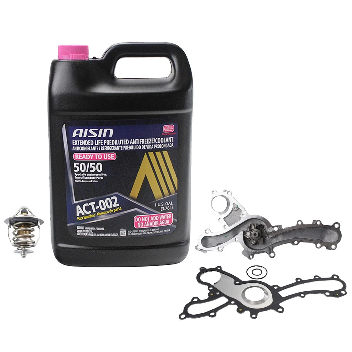 Aisin Engine Coolant Water Pump Thermostat Kit for Camry RAV4 Sienna (2007–2017)
