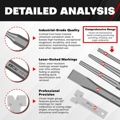16-Piece Punch and Chisel Set for Automotive Repair