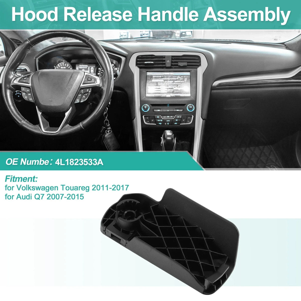 Hood Latch Release Handle for Volkswagen Touareg (2011–2017) No. 4L1823533A