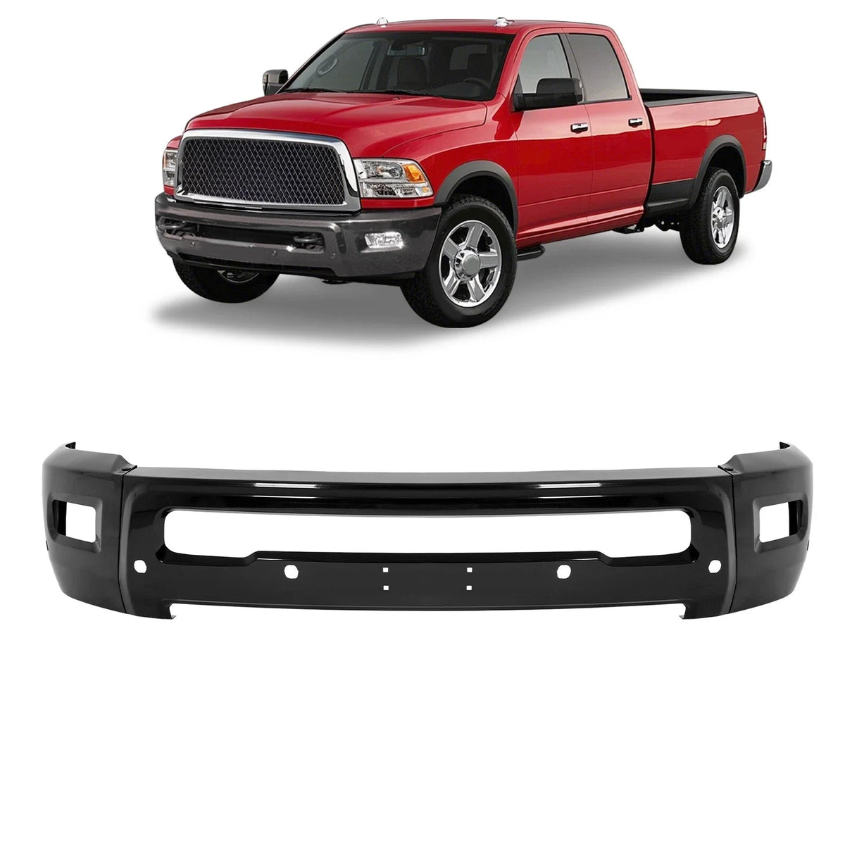 Front Bumper Face Bar for RAM 2500 3500 (2010–2018) W/ Fog Light Sensor Holes