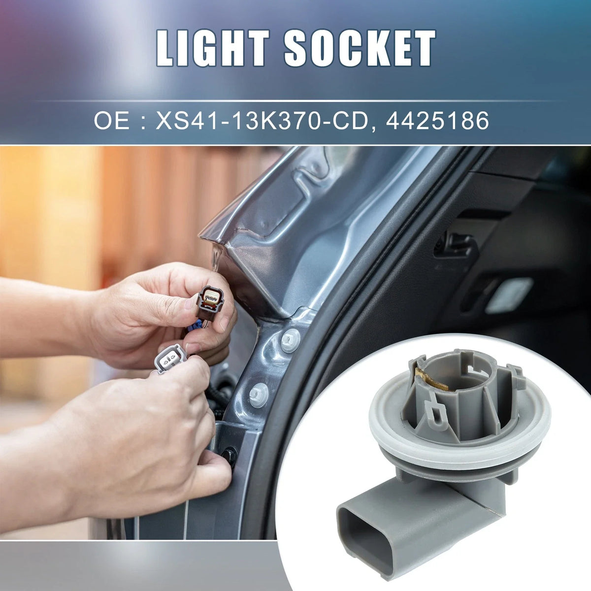 2X Brake Stop Light Bulb Socket XS41-13K370-CD for Ford Focus (2006–2011)
