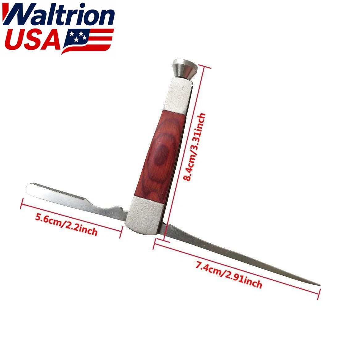 3-in-1 Tobacco Pipe Cleaner Tool - Stainless Steel Reamer Tamper Spike