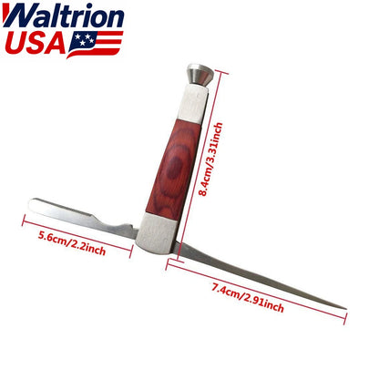 3-in-1 Tobacco Pipe Cleaner Tool - Stainless Steel Reamer Tamper Spike