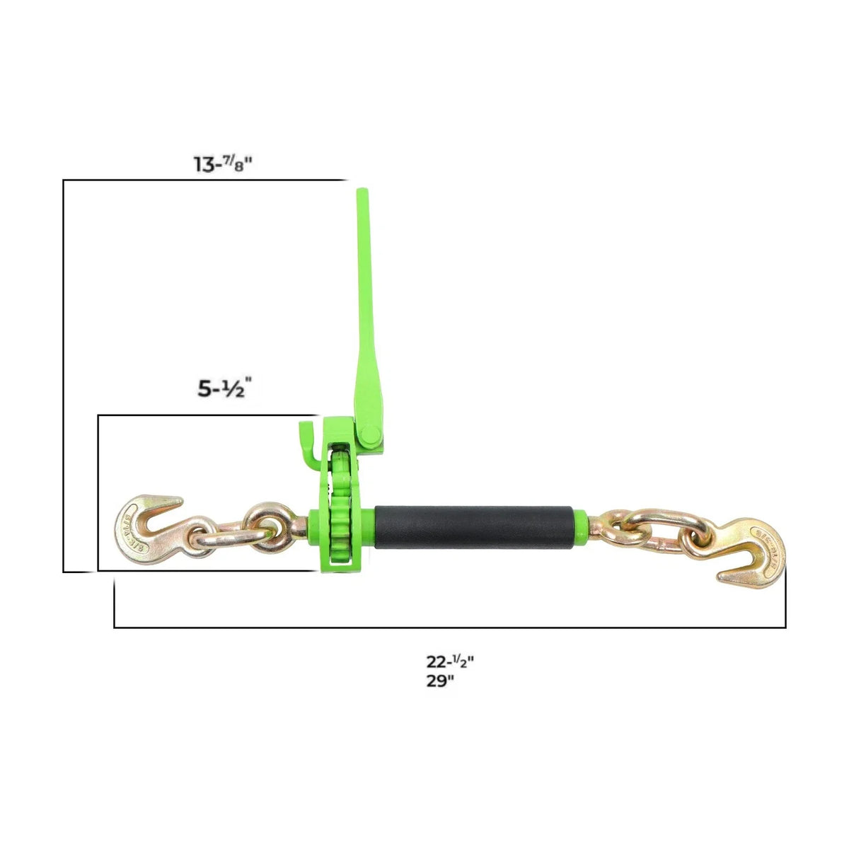 Set of 4 Folding Handle Ratchet Load Binders with Grab Hooks for G70