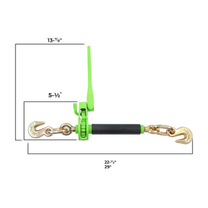 Set of 4 Folding Handle Ratchet Load Binders with Grab Hooks for G70